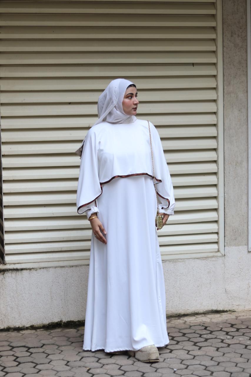 white aura cape abaya